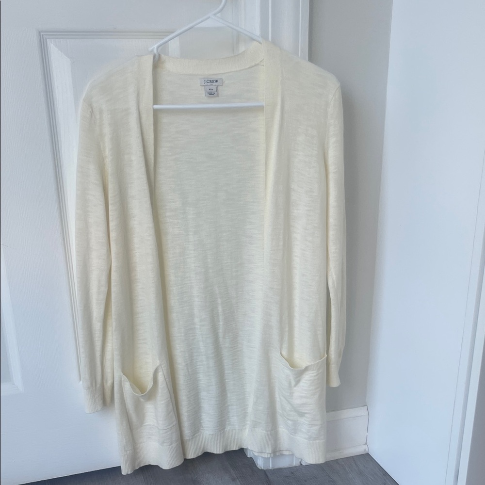 J. Crew Factory Light Cream Open Cardigan, XXS. - Picture 2 of 10